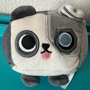 Pet Simulator Cyborg Dog Plush - Round White & Gray 4” Collectible  NO CODE